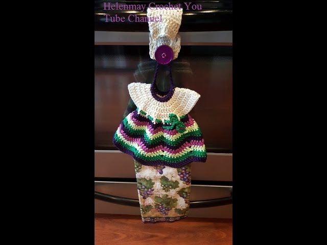 crochet dress kitchen towel topper patterns How to turn your Crochet Ripple Dress into a towel topper DIY tutorial