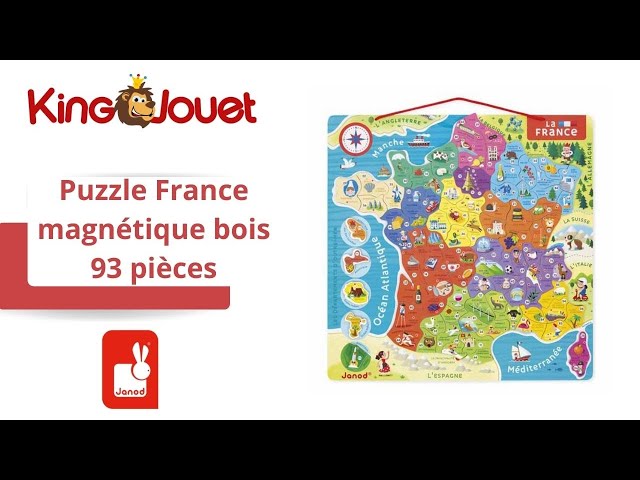 Puzzle france magnetique 93 pieces - en bois, puzzle