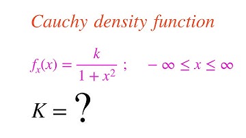 Probability density function solved problem || Cauchy Random variable || Cauchy density function