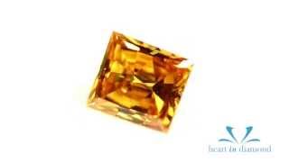 Orange Heart In Diamond Princess Cut