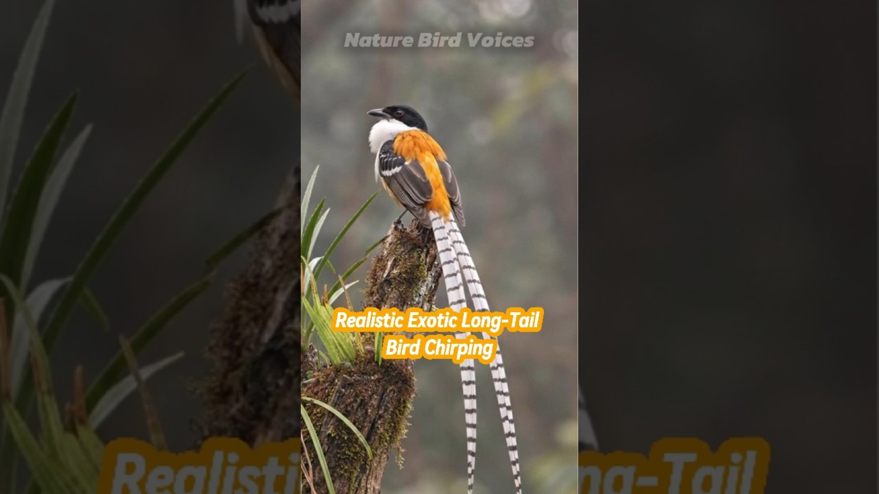 Realistic Exotic Long Tail Bird Chirping #birds #birdsong #birdsounds