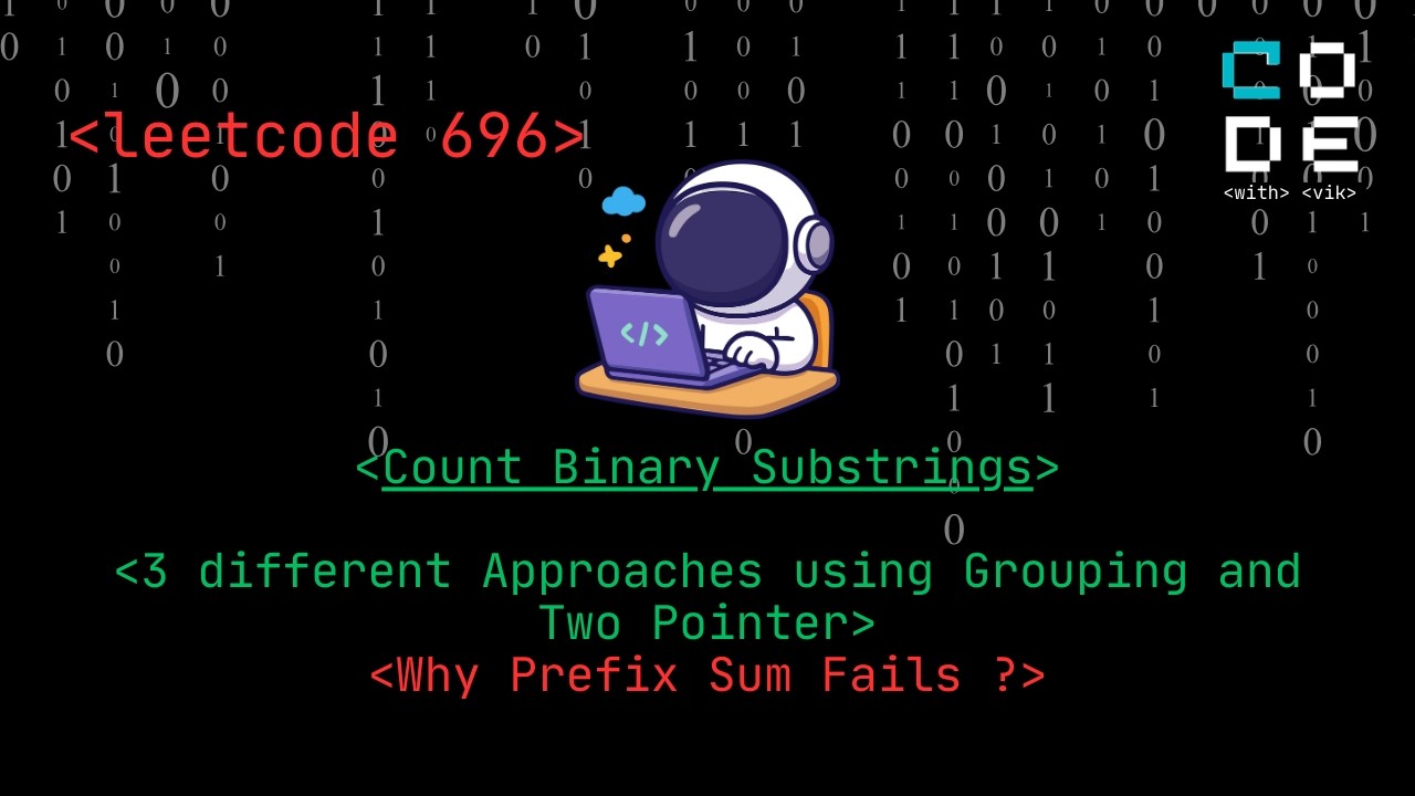 leetcode 696 | Count Binary Substrings | Binary | String | Leetcode ...