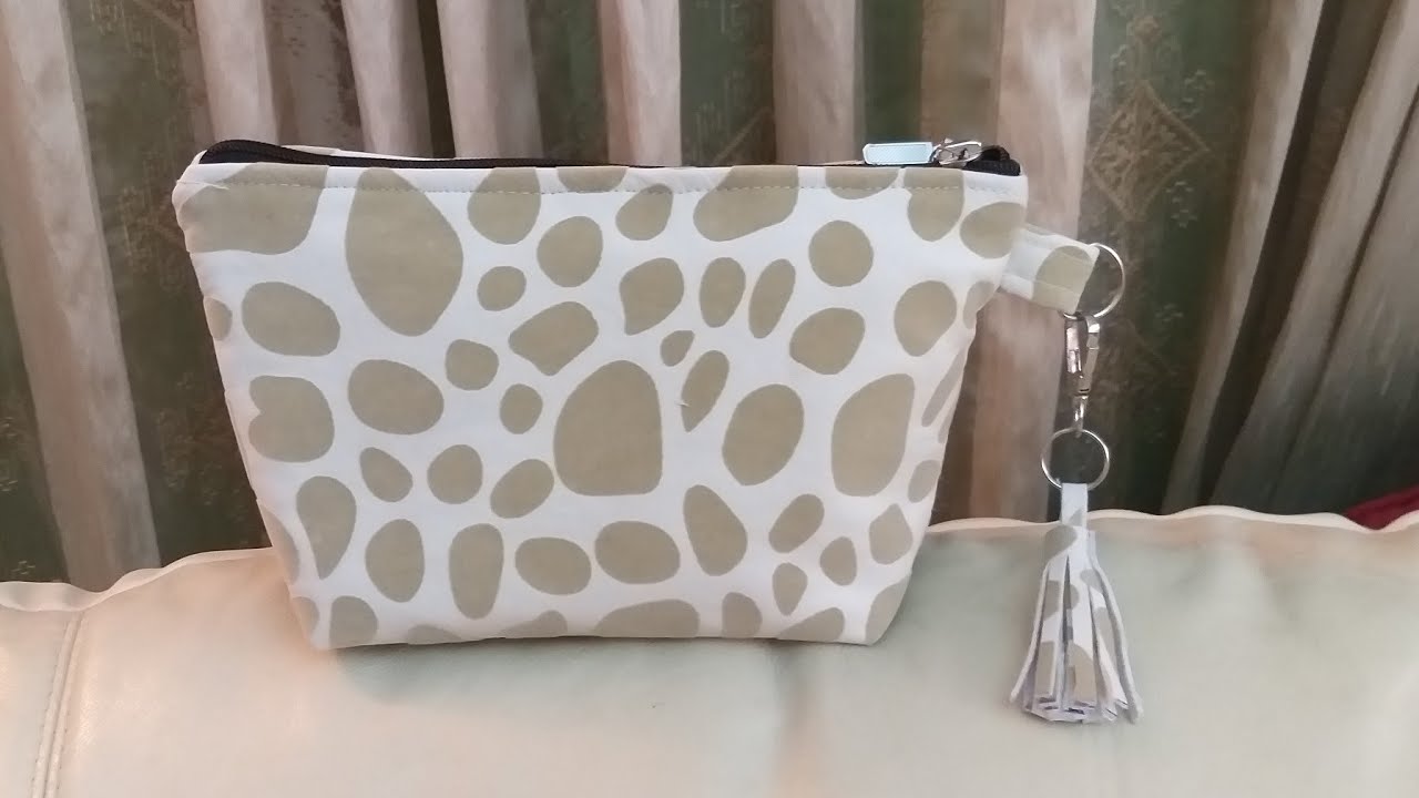خياطة سكاي بوشات مكياج بجلد السكاي روووعة ❤💐DIY homemade makeup bag