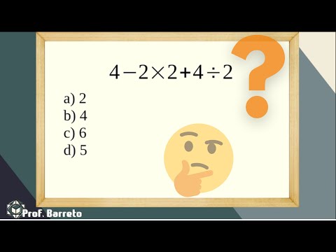 Quanto é: 4-2x2+4/2  Desafios de matemática, Quiz de perguntas