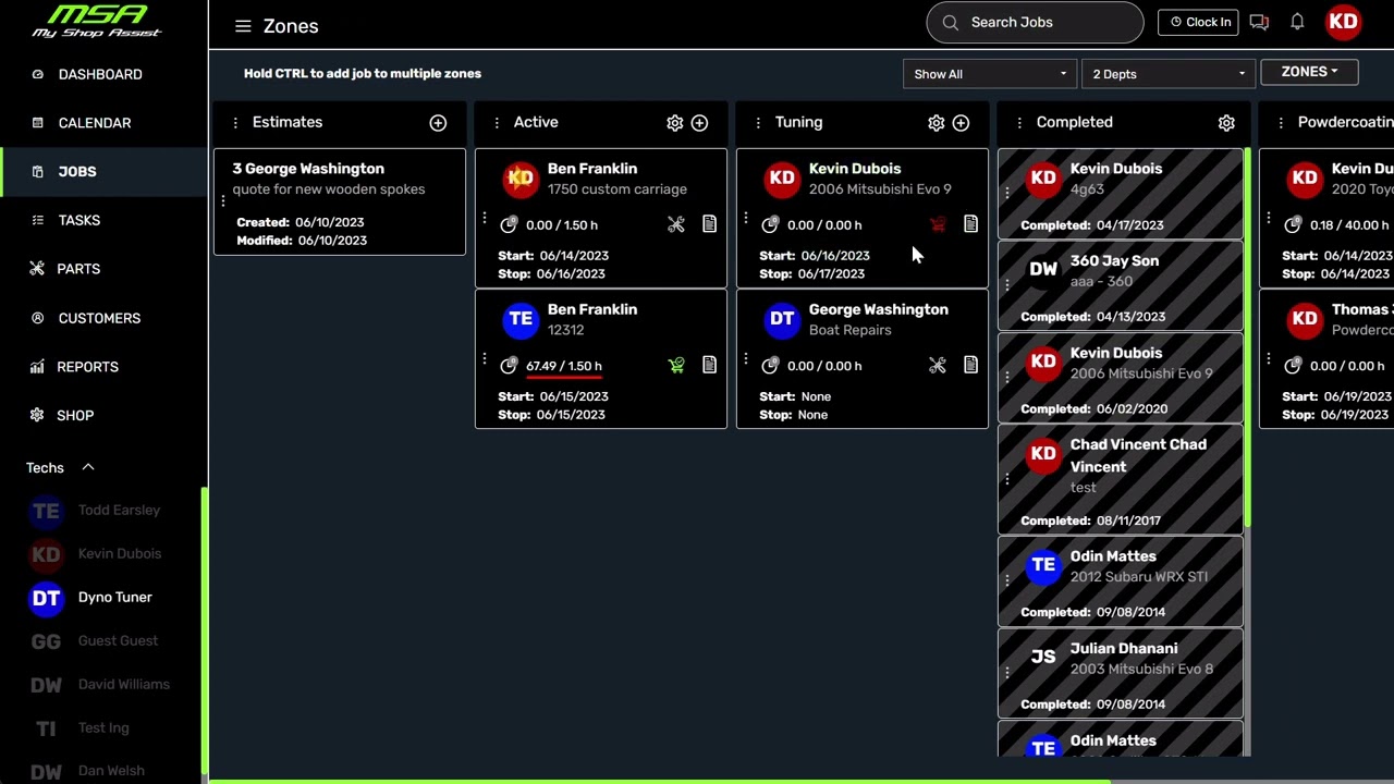 Creating and using parts in My Shop Assist