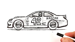 How to draw a NASCAR race car