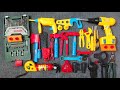 4 Minutes Satisfying with Unboxing Electric screwdriver Playset, Yellow work tools | Toy Review