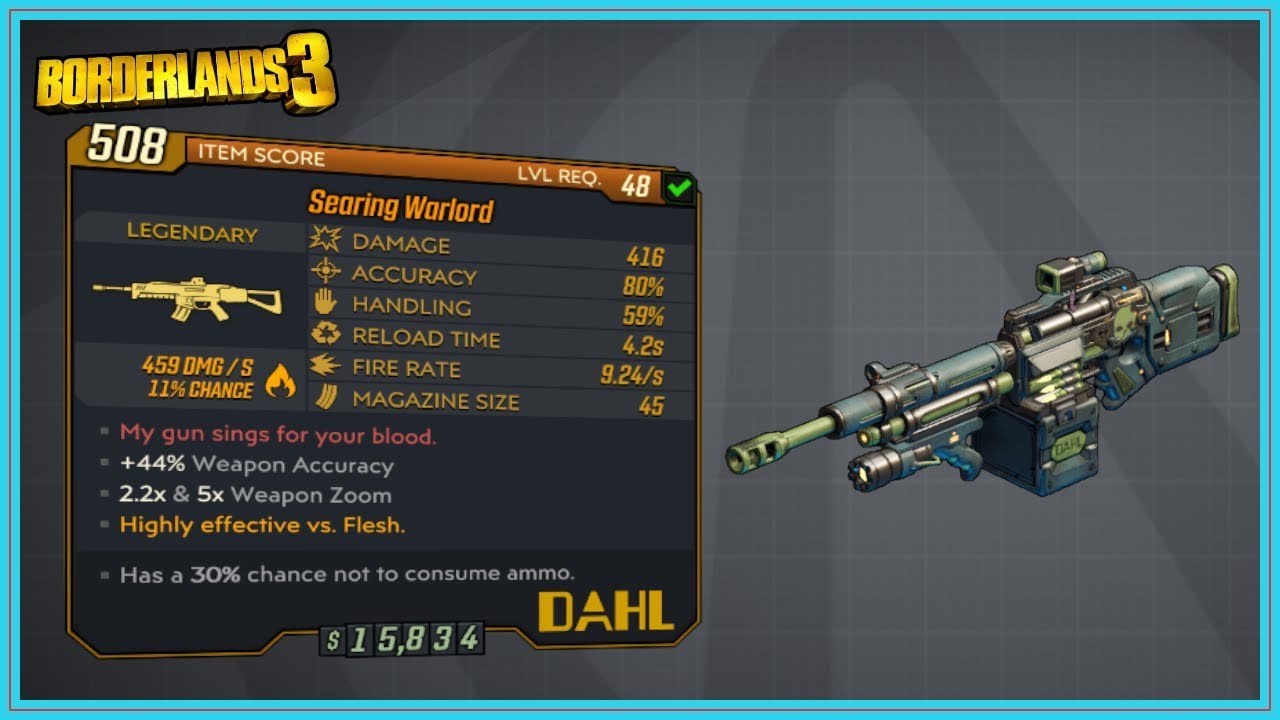 Warlord Overview Borderlands 3 Legendary Assault Rifle YouTube