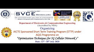 D-2,S-3: AICTE Sponsored STTP under AQIS on “Optimization Techniques for 5G Cellular Network’ s ”