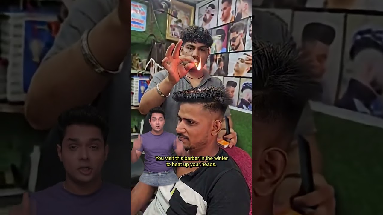 Barber Uses A Knife? Most Dangerous Haircuts Ever Seen | 5 Unique Barbers | Mac Macha | #Shorts