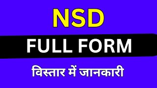 NSD full form in Medical