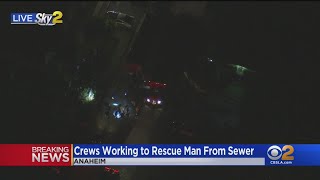 Crews Rescue Man Stuck In Anaheim Sewer