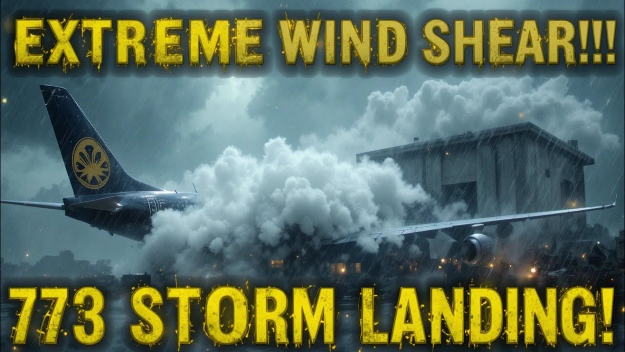 Boeing 737 Extreme Wind Shear Landing | Pilot Eye Cockpit View in Violent Turbulence