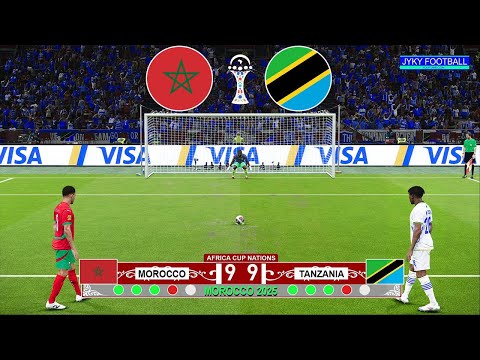Morocco Vs Tanzania Penalty Shootout 1 8 Final Africa Cup Of Nations 2025 EFootball PES 