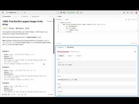 Find The Kth Largest Integer In The Array