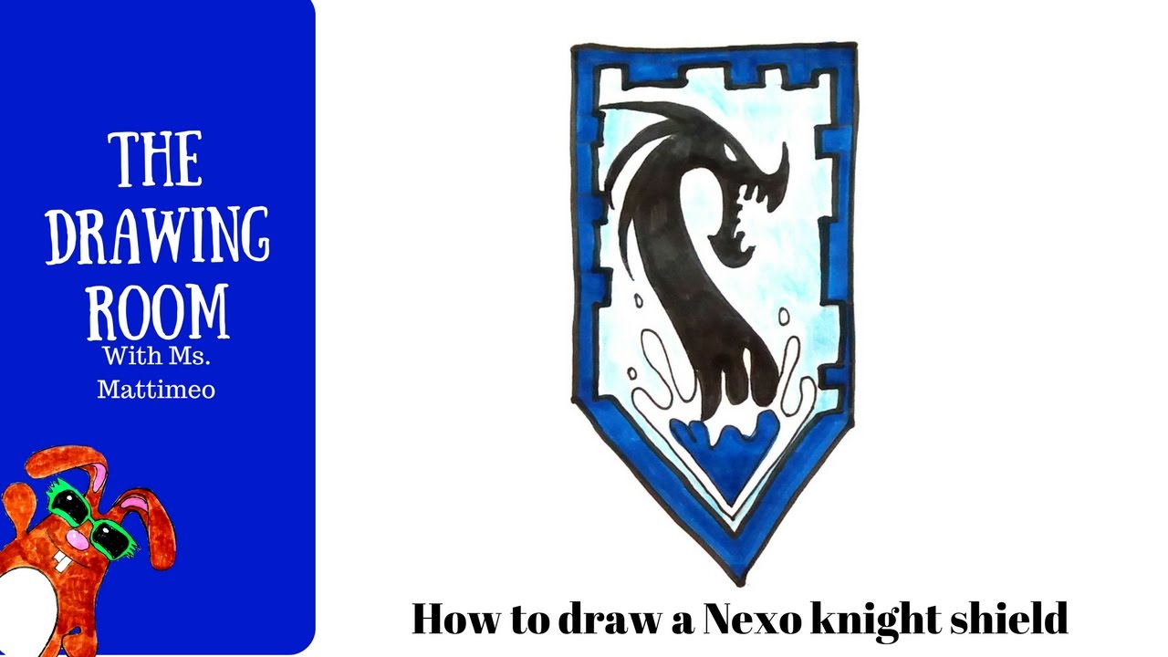 How to draw a NEXO knights power shield Sea Dragon