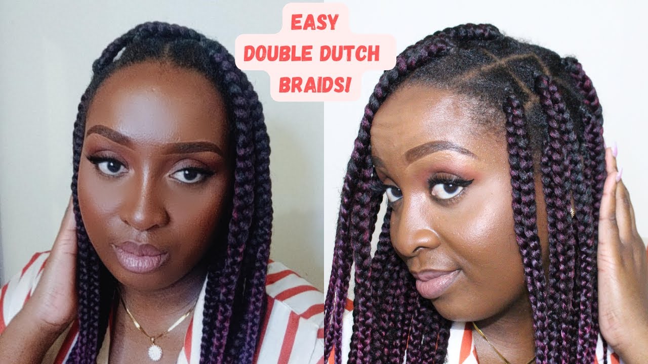 HOW To EASY Double Dutch Braids! Rubberband Method Beingkimkerr