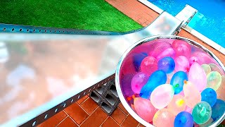 Super Slide Marble Run ASMR Water Balloons