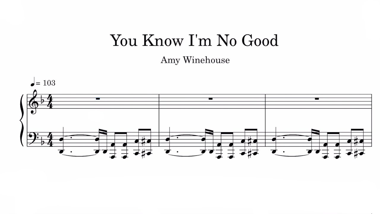 Amy Winehouse - You Know I'm No Good Sheet Music - YouTube
