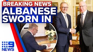 Anthony Albanese sworn in as Prime Minister | 2022 Federal Election | 9 News Australia