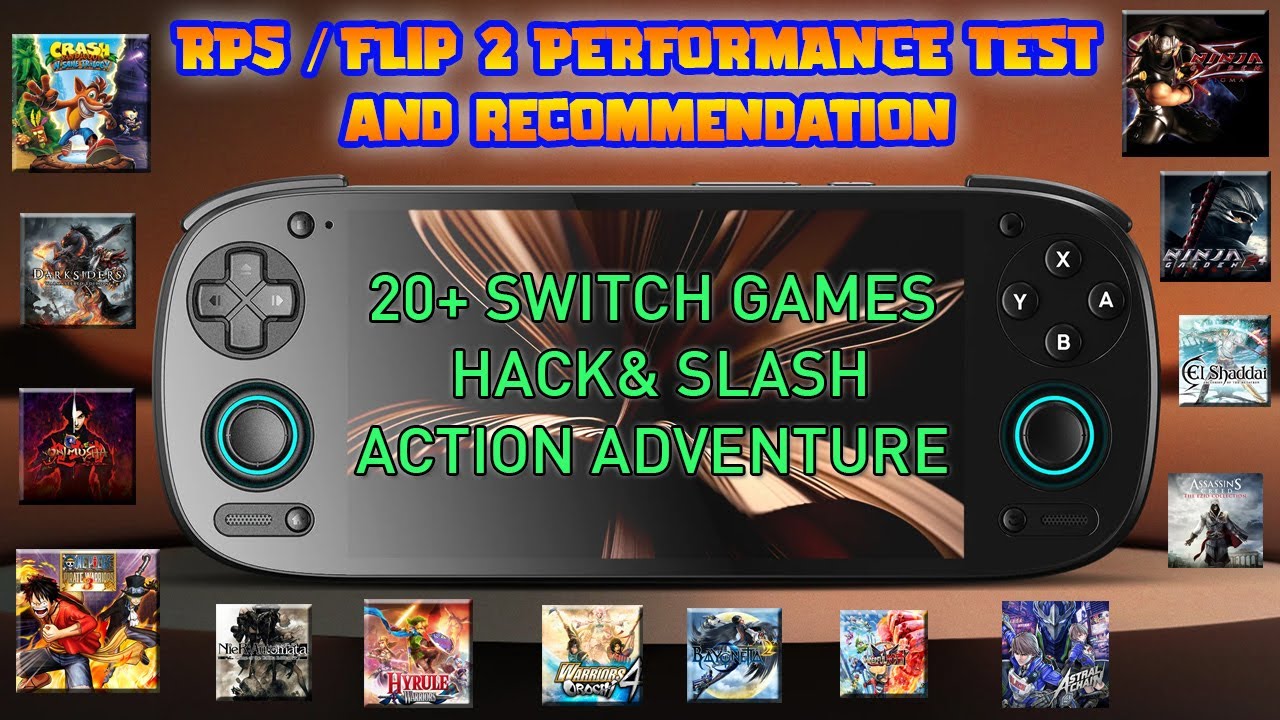 Retroid Pocket 5 / Flip 2 Performance Test #4 (Switch Action Adventure, Hack and Slash Games)