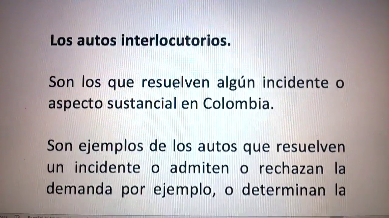 procesal laboral parte 24 - Los autos interlocutorios en Colombia - YouTube