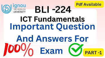 BLI -224 \\ PART -1 Most Important Question & Answer #ignou #bli224 #library #ignoustudymaterial 