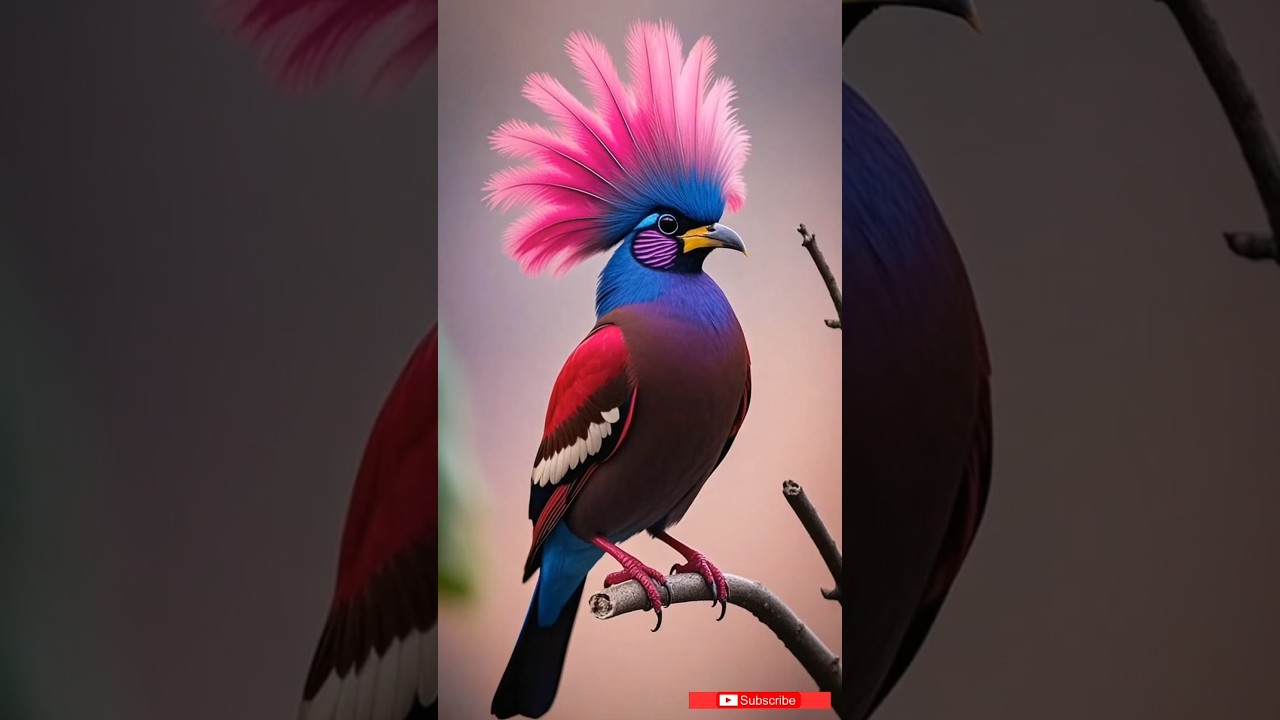 Rare Bird with Spectacular Feather Crown 