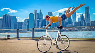 Mindblowing Bike Skills Meets New York`s Epic Skyline | Violalovescyling #biketricks