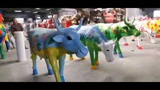 Fiberglass Resin Life Size Horses Sculptures For Outdoor Garden Decoration