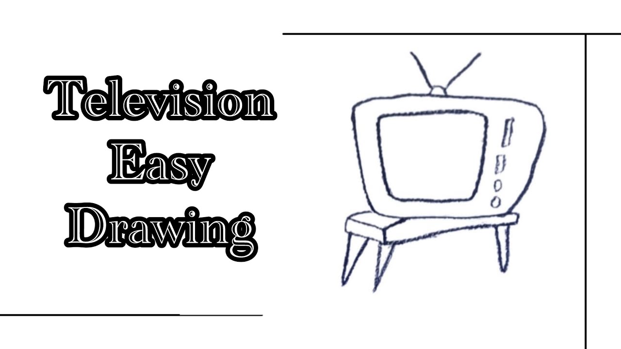 Tv Drawing Basic How to draw Television / Easy TV drawing - YouTube