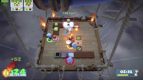 Overcooked 2 Level 1-6 (4 players) Score: 2460