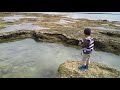 糸満の潮だまりで雑魚釣り　In Okinawa, fishing