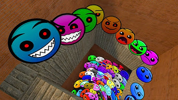 Geometry Dash and Lobotomy Dash Nextbots Chase Me in Maze Gmod!!!