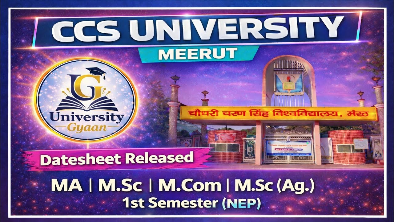 CCSU PG NEP 1st Semester Datesheet Released | CCS University 