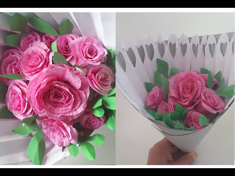 Ramo de flores de papel - Bouquet de Rosas de papel 
