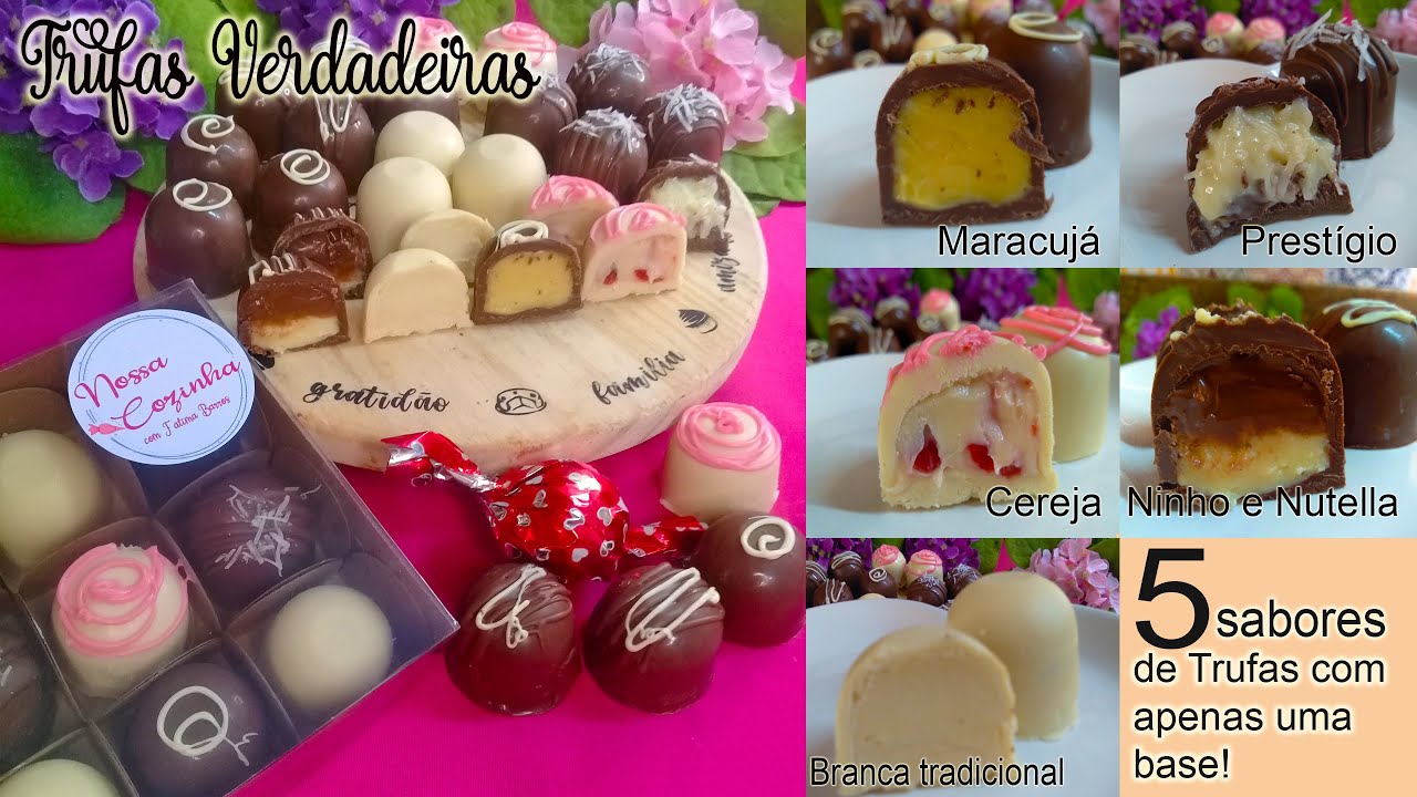 Mini Curso -Trufas Verdadeiras- Aula Completa - Venda o ano inteiro - 5 sabores com apenas 1 recheio