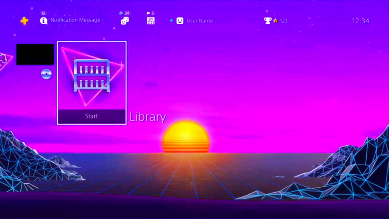 Rad Retro Sunset dynamic theme ps4