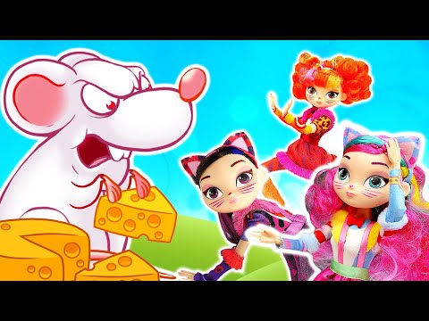 Видео куклы Сказочный Патруль превратились в кошек: Игры в кошки мышки. Куклы вернули слезу Горыныча