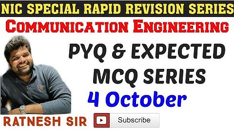 4th October Rapid Fire Revision Series For NIELIT(NIC) Analog  Communication Series By Ratnesh Sir