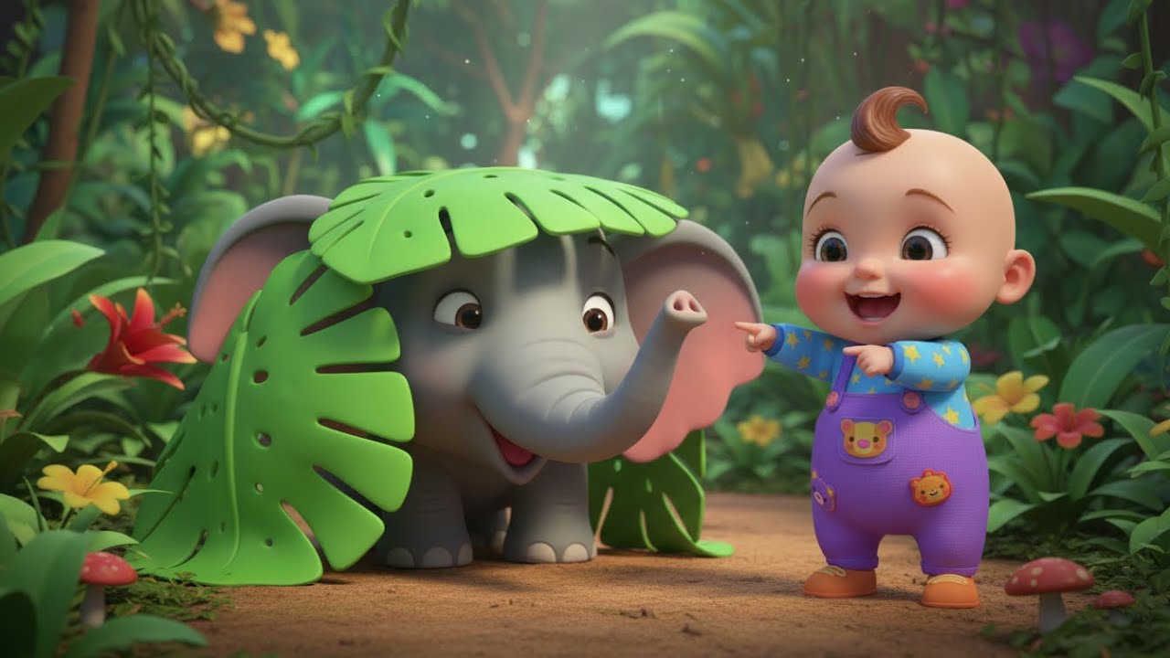 🎵 Jungle Animals Hide & Seek Song 🌴🐾 | Fun Animal Counting Song | Nursery Rhymes & Baby Songs