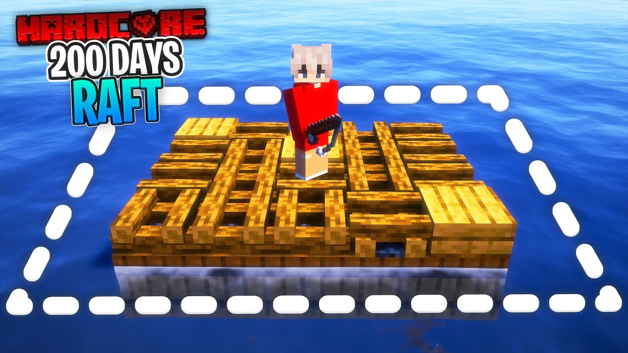 I Survived 200 Days on a RAFT in Hardcore Minecraft