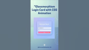 How to Build a Glassmorphism Login Form | CSS Animation Tutorial"#coding #css #viralvideo
