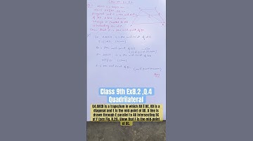 Q4 ABCD is a trapezium in which AB || DC, BD is a diagonal and E is the mid-point of AD. A line is