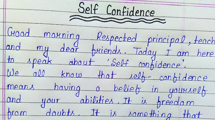 Speech on self confidence in english - DayDayNews