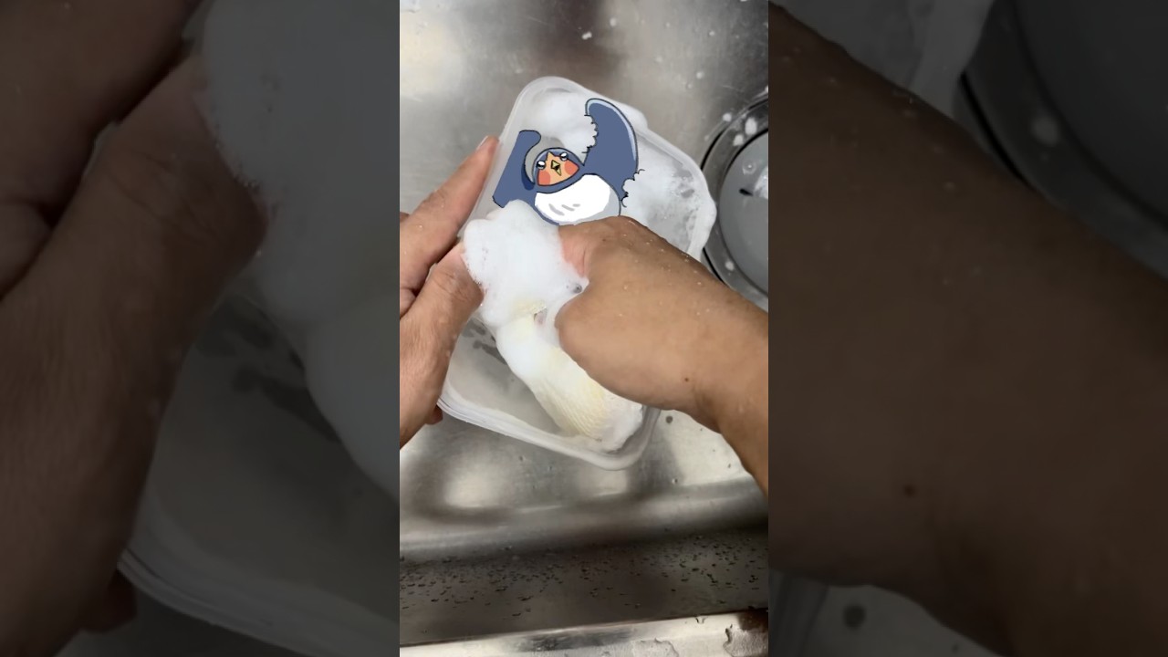 ベトベトタッパー洗い