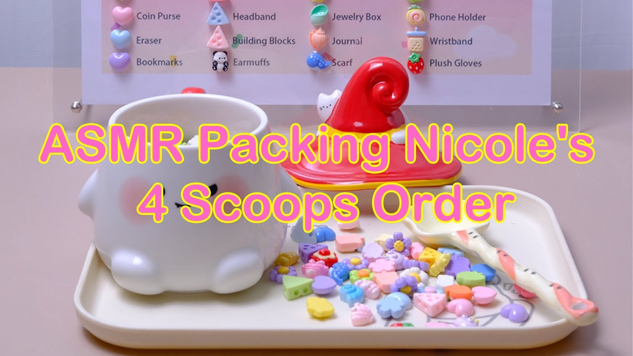【Litebord Lucky Scoops】ASMR Packing Nicole's 4 Scoops Order