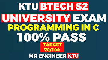 C PROGRAMMING 🔥🔥 KTU BTECH S2 IMPORTANT TOPICS UNIVERSITY EXAM | MR ENGINEER KTU 🔥🔥