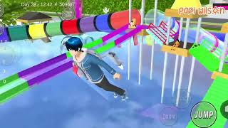 Sakura Yuta Mio Ke Waterboom Super Ultra Lengkap dan Gede 😱😂 | Sakura School Simulator | Papi Wilson