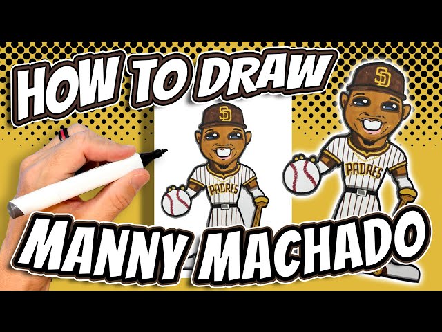 How to Draw Manny Machado for Kids - San Diego Padres MLB Baseball Player 